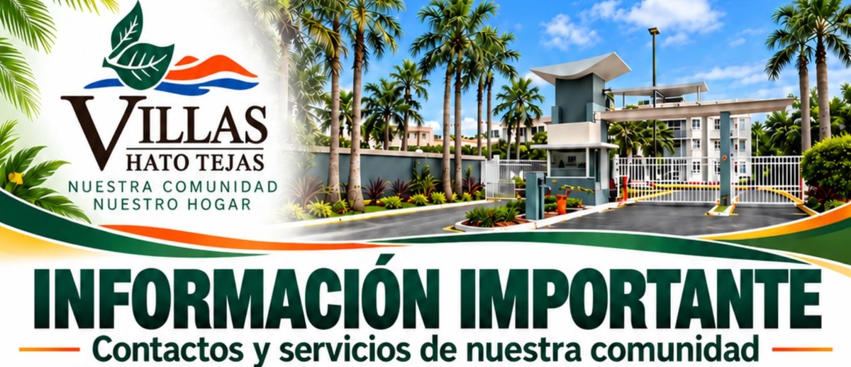 Villas de Hato Tejas, nuestra comunidad, nuestro hogar. Información importante: contactos y servicios de nuestra comunidad.